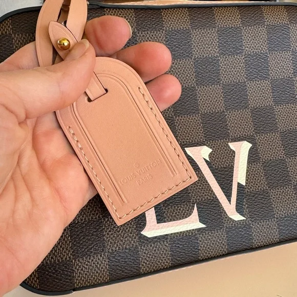 Louis Vuitton Brown Damier Ebene Canvas and Pink Leather Santa Monica Bag - Picture 14 of 16